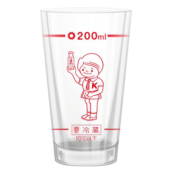 昔懐かし牛乳瓶柄グラス　裏(女の子)