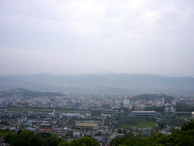 筆山から見た今朝の高知市内
