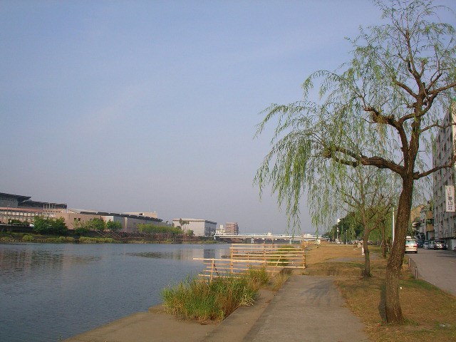 鏡川、柳原、花火大会の場所取り