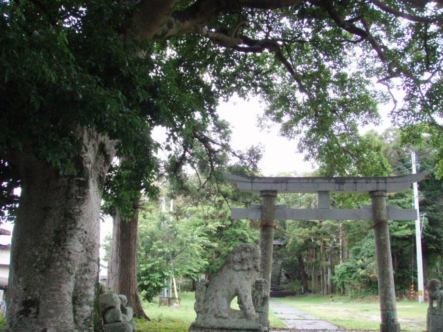 小雨の上岡八幡宮