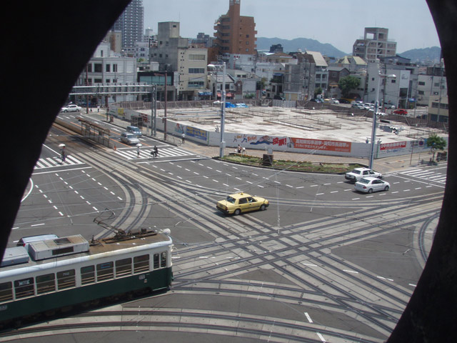 はりまや橋、とでんの無い風景を浜幸様5Fから