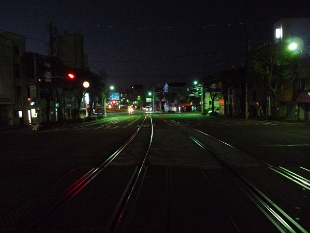 夜明け前の梅ノ辻から桟橋方面