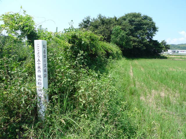 蚊居田城は沢城で湿地帯の中