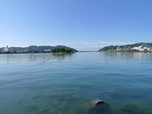 浦戸湾と浦戸大橋と津波