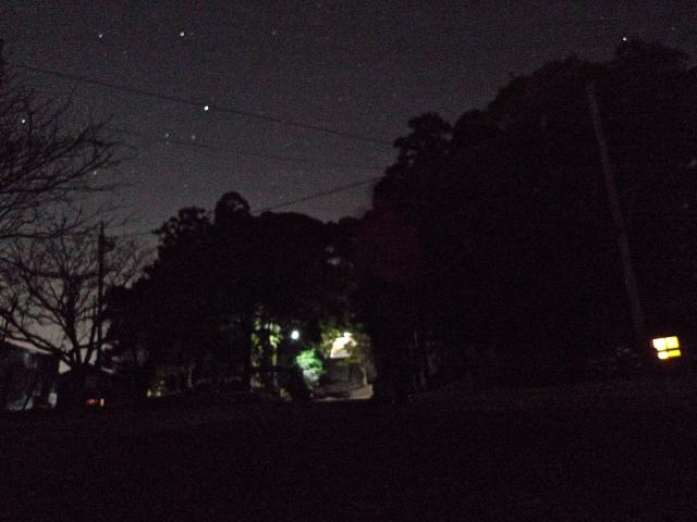 上岡八幡宮さん、冬の朝、ぎょしゃ座