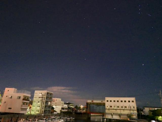 冬空の下の堀川河口