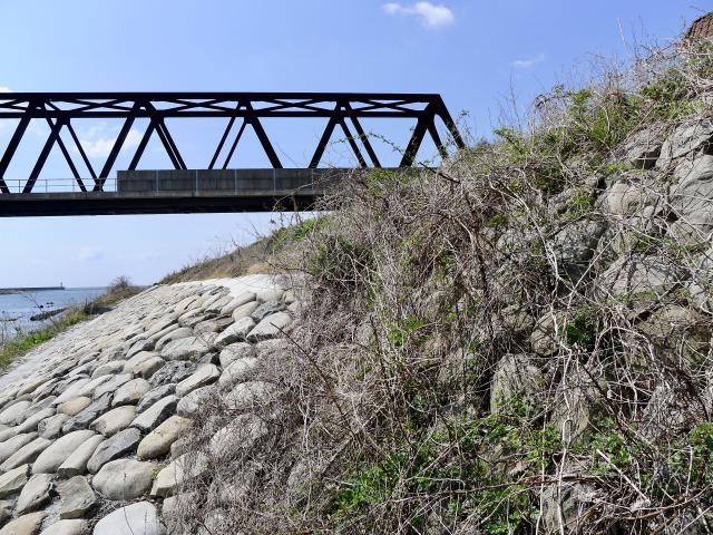 奈半利川の石積みと未来
