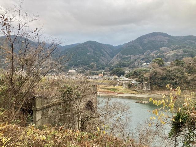 中央構造線と吉野川と河岸段丘と断層と、市街地