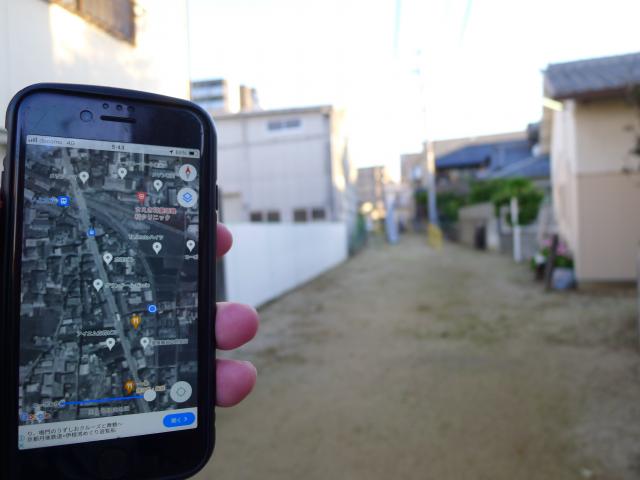 伊予鉄森松線の痕跡が、ここに