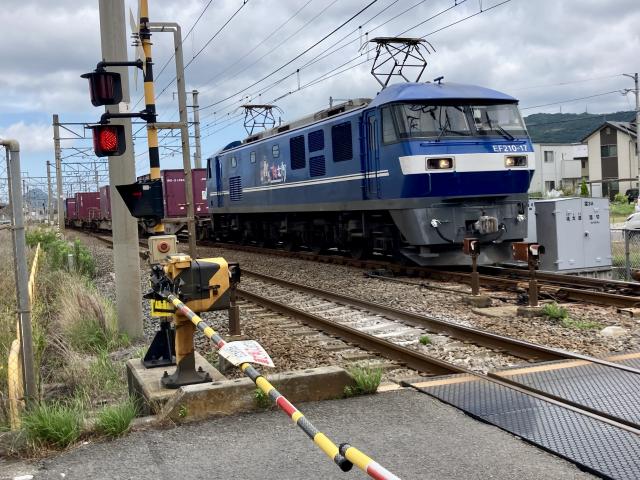 桃太郎踏切を走る桃太郎