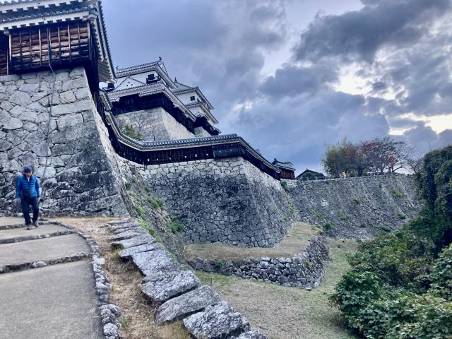 松山城、石垣、花崗岩、礫岩